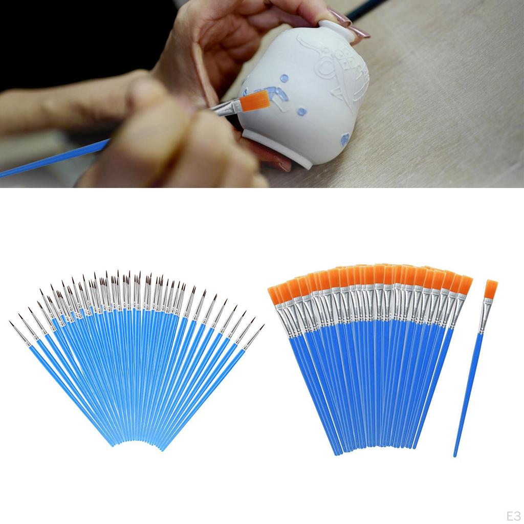 Кисти для рисования деталей, 100 штук, тонкие акриловые кисти для акварельного дизайна ногтей