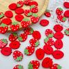 50Pcs Wooden Strawberry Buttons Red Pink Sewing Accessories Supplies  Girl Kids