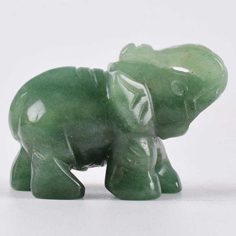 Stunning Hand Carved Elephant Natural Gemstone Jasper Turquoise Malachite Quartz Crystal Ornament For Versatile Home Decor