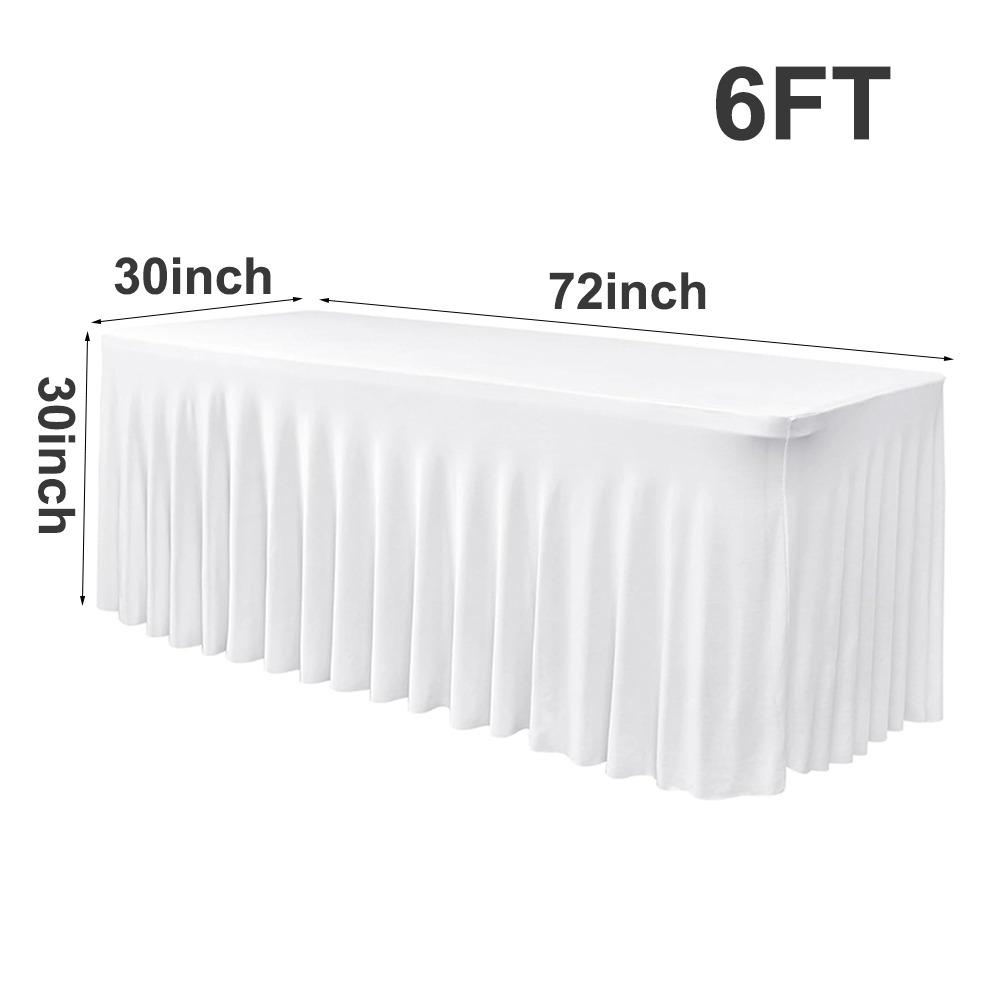 Elastic Table Skirt 4/6FT Table Cover New Stretch Tablecloth  Wedding Events