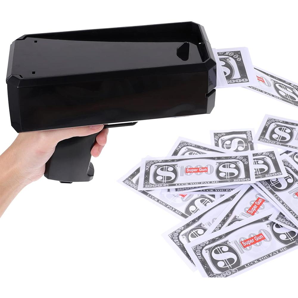Черный денежный пистолет-шутер с 100 шт. реквизитом для свадьбы, дня рождения, девичника