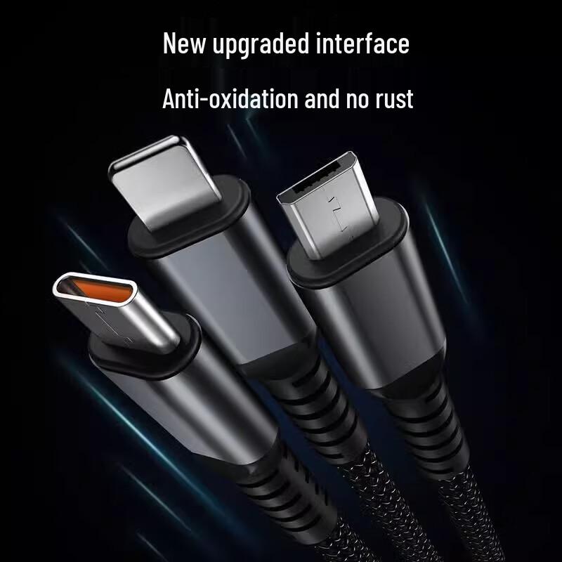 Кабель супербыстрой зарядки «три в одном» 6A 240 Вт для Huawei, Honor, Vivo, Xiaomi, OP, Android