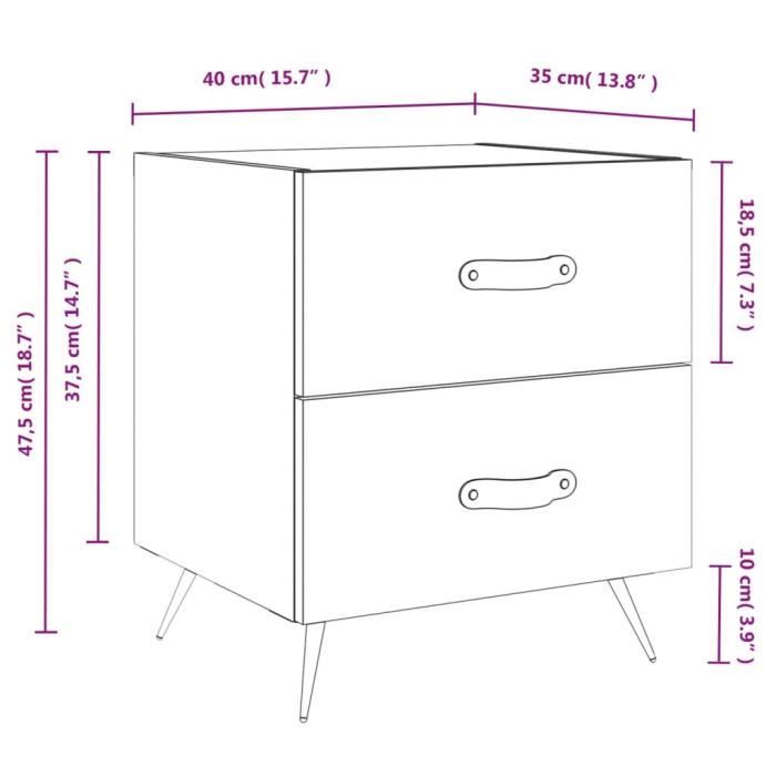 VidaXL Bedside Table High Gloss White 40x35x47.5 Cm Engineered Wood 827248