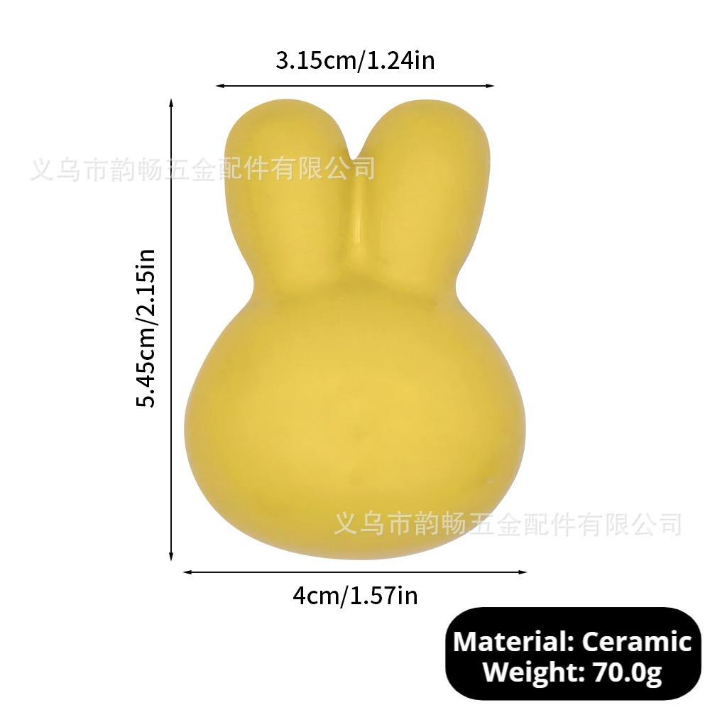 Little Rabbit Ceramic Pull Handle for Wardrobes/Cabinets/Drawers 5 Colors Single-hole Cabinet Door Drawer Furniture Handle