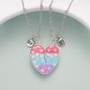 Korean Style BFF Heart Magnetic Necklace - Cartoon Pendant Sweet Birthday Gift