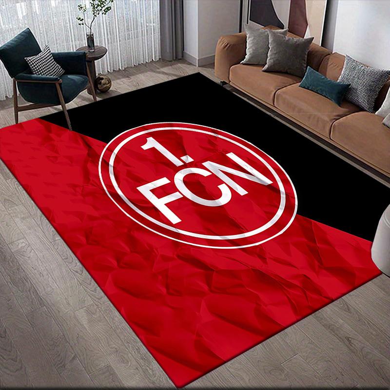 1. FC Nürnberg Flannel Pattern Square Carpet,Area Rug,Carpet Rug for Living Room Bedroom Sofa Playroom Decor,Non-slip Floor Mat
