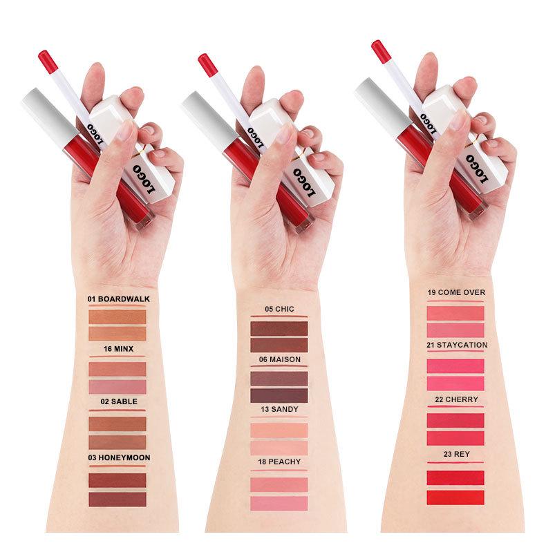 Матовый набор для губ 3-в-1: Помада, подводка и блеск - водостойкие, нелипкие, не выцветают