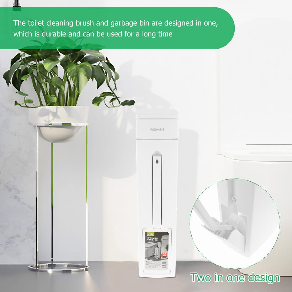 Узкое мусорное ведро для ванной комнаты, кухонное мусорное ведро, мусорная корзина с крышкой и щеткой для узких пространств, инструменты для чистки туалета, аксессуары