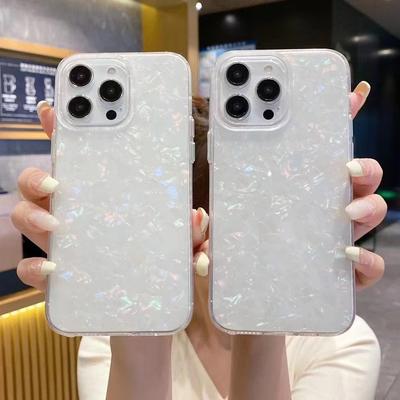 Роскошный лазерный чехол для телефона с узором ракушки для iPhone 11 12 13 14 15 Pro Max Plus, противоударный бампер, задняя крышка