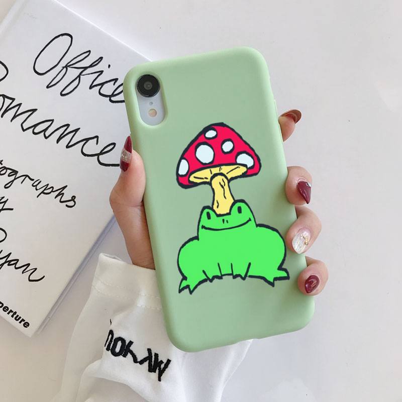 Чехол для телефона Cottagecore Frog Mush Kawaii, мягкий однотонный чехол для iPhone 11 12 13 mini pro XS MAX 8 7 6 6S Plus X XR