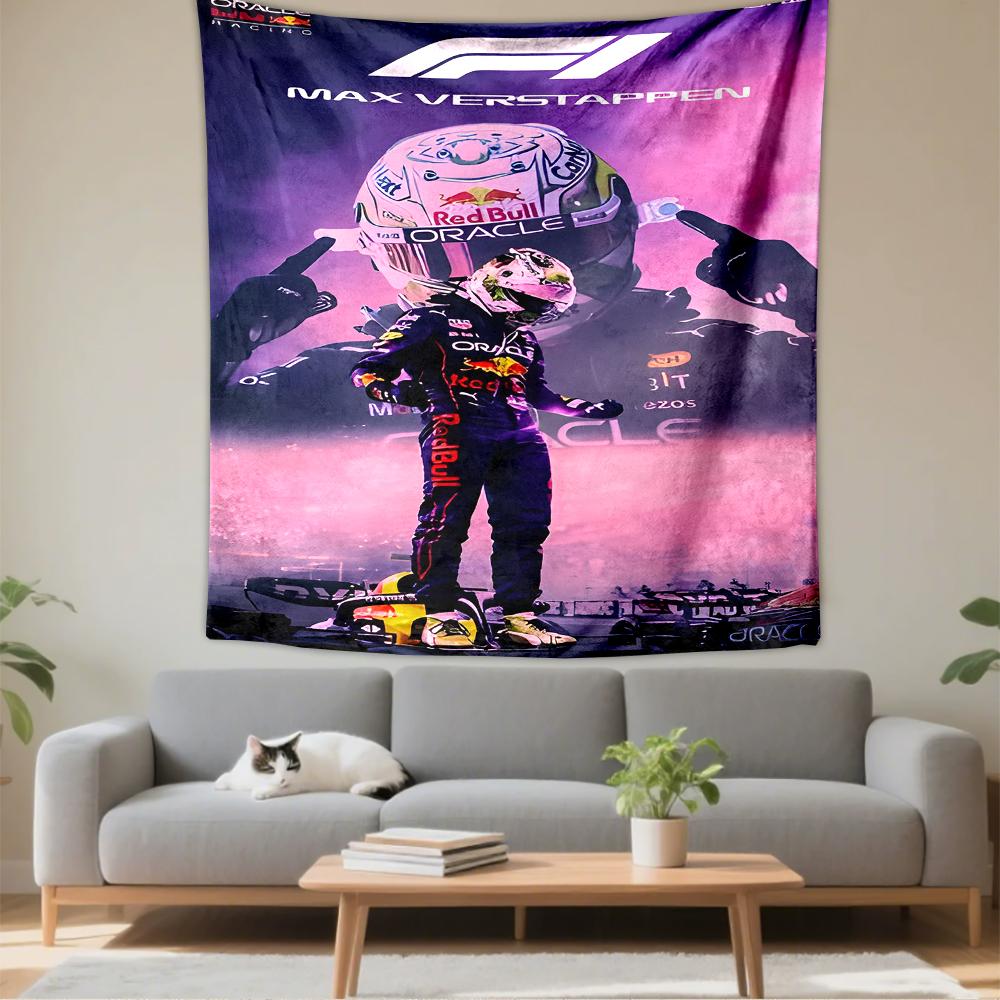 Max Verstappen F1 Purple Glow Tapestry Wall Hanging for Bedroom Living Room Decor Gift for Fans