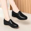 Spring and Autumn New Soft-soled Shoes, Casual Leather Shoes, Comfortable Single Shoes, Wedge Heels, Ladies' Platform Shoes