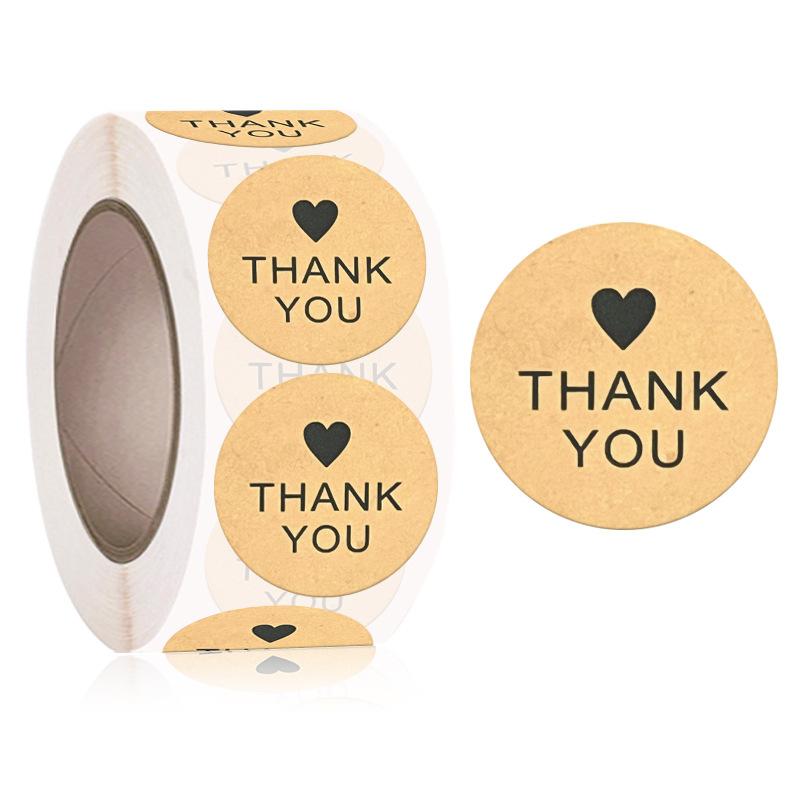 2Rolls Kraft Paper Thank You Sticker 1 Inch Seal Label Stickers Scrapbooking sticker maker