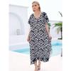 Плюс Размер Женщин Пляжный Принт Свободное Платье Накидка