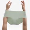 Combed Cotton & Mulberry Silk Girls' Antibacterial Seamless Mid-Waist Briefs