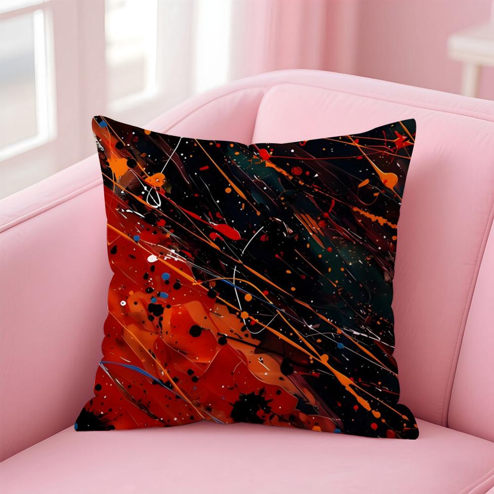 Abstract art JJackson PPollock Cushion Cover Pillow Case Soft Friendly Fabric Concealed Zipper