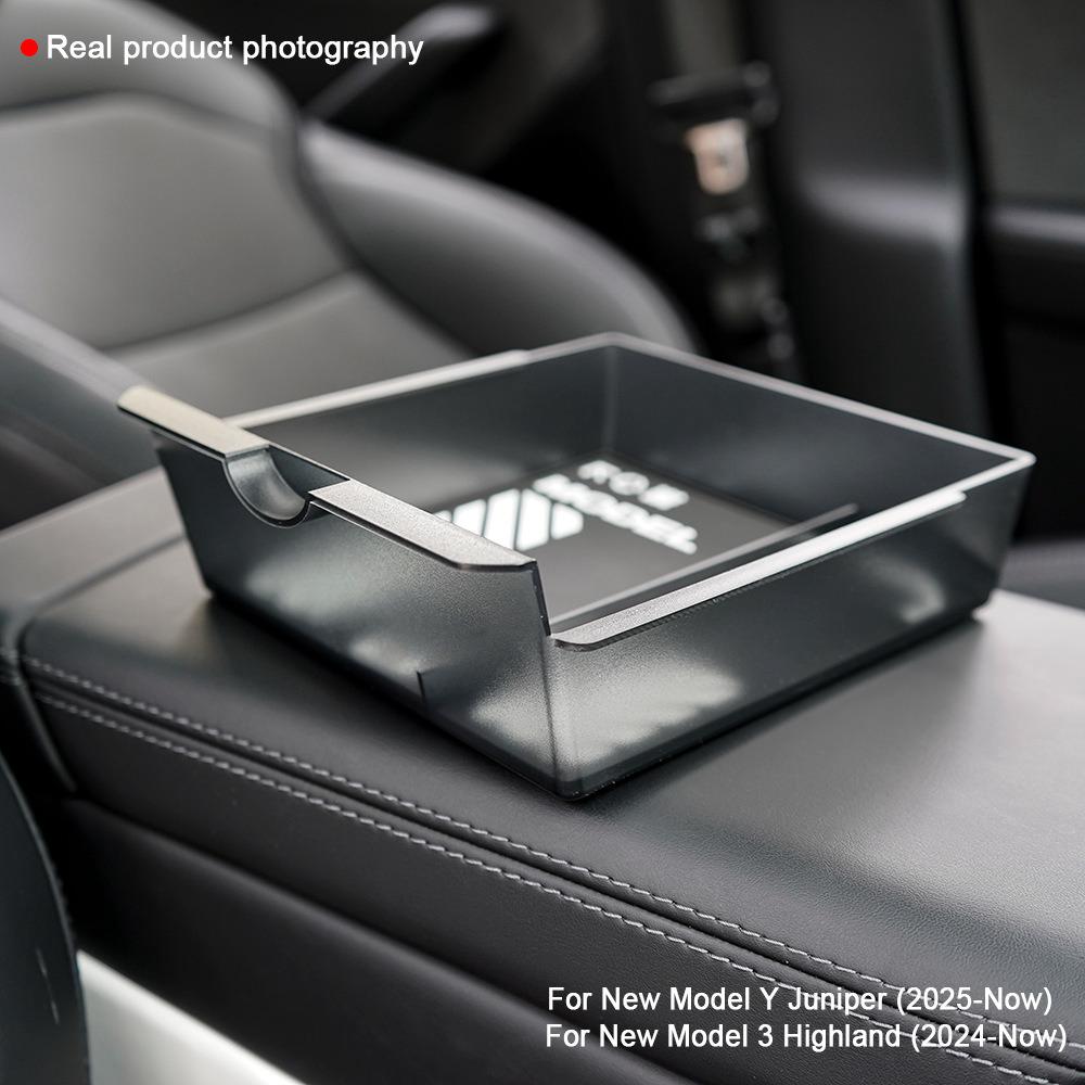 For 2026 Model Y L Interior Organizer Box Tesla Model Y Juniper Translucent Smoked ABS Storage 2/4/6PCS Custom-fit Silicone Mat