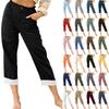 Women's Pants Summer Wide Leg Casual Solid Color High Waist Trousers With Pockets