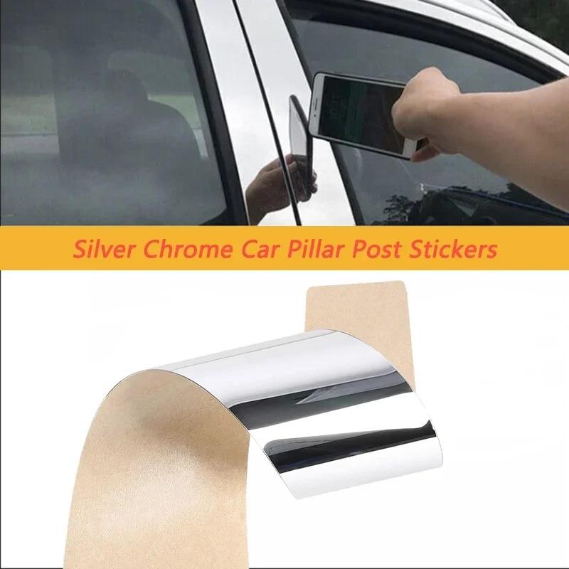 6pcs/set Car Door Window Chrome Stickers Pillar Posts Cover Trims For Honda Pilot/Ridgeline 2009-2015 Silver Column Panel Auto Parts