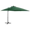 VidaXL Cantilever Garden Parasol with Pole and LED Lights, Patio Sunshade, Outdoor Terrace Sun Shelter, 312321