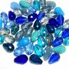 200 шт. Каплевидные синие стеклянные бусины Хрустальные бусины Подвеска Хрустальная подвеска Ожерелье