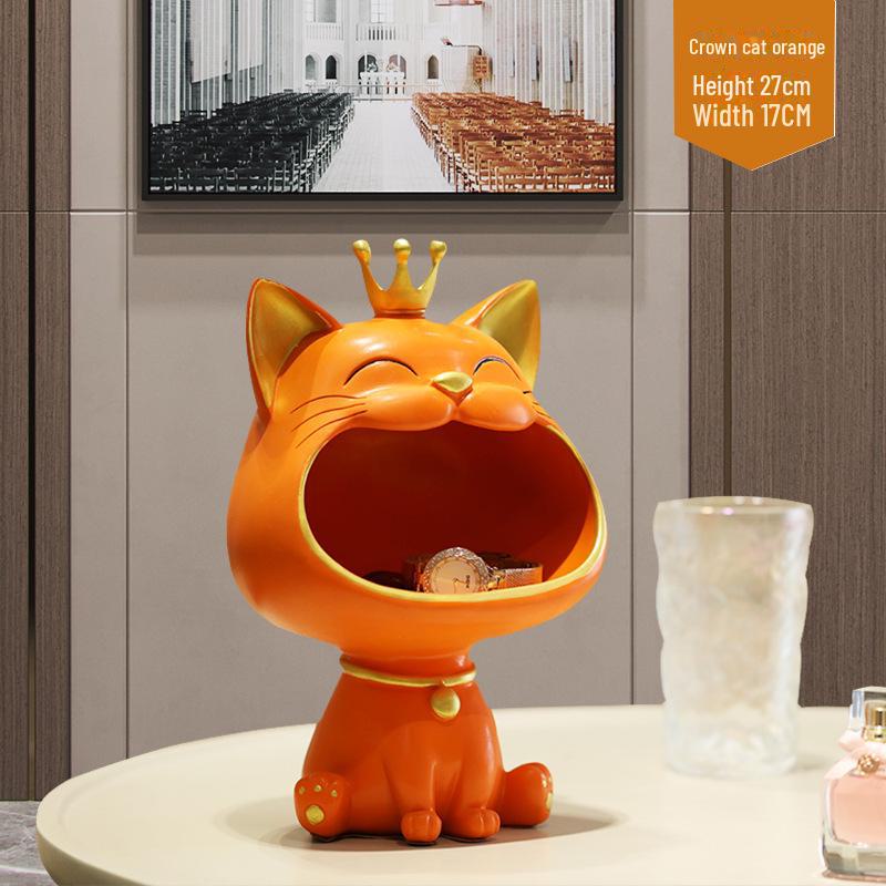 Роскошное украшение из смолы Lucky Cat для хранения ключей и украшения