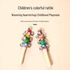 Rainbow Wooden Hand Rattle: 10 Bells Baby Soothing Toy