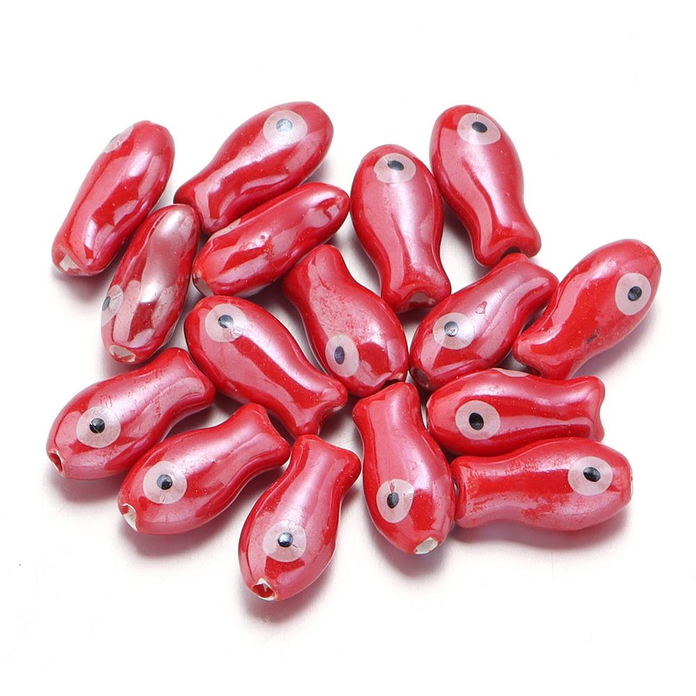 10pcs/lot Cute FIsh Shape Beads Colorful Ceramic Beads Loose Beads For  Jewelry Making DIY Necklace Bracelets Gift Accessories