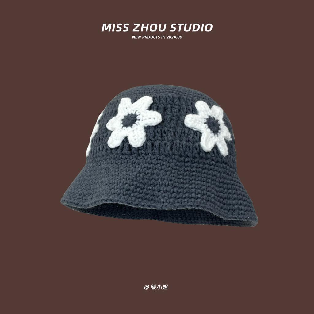 Винтажная очаровательная вязаная панама с цветочным узором для женщин, идеально подходящая для уютных осенних и зимних дней