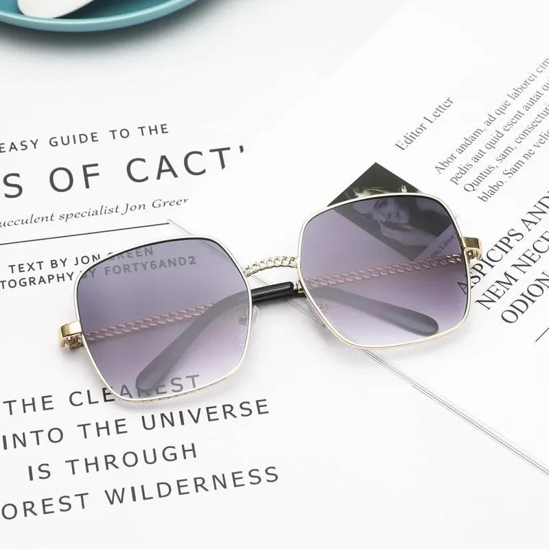 Новые классические солнцезащитные очки оверсайз женские дизайнерские металлические с большой оправой роскошные солнцезащитные очки очки