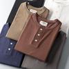 Heavy Cotton Long-Sleeved T-shirt Original Order Henley Shirt