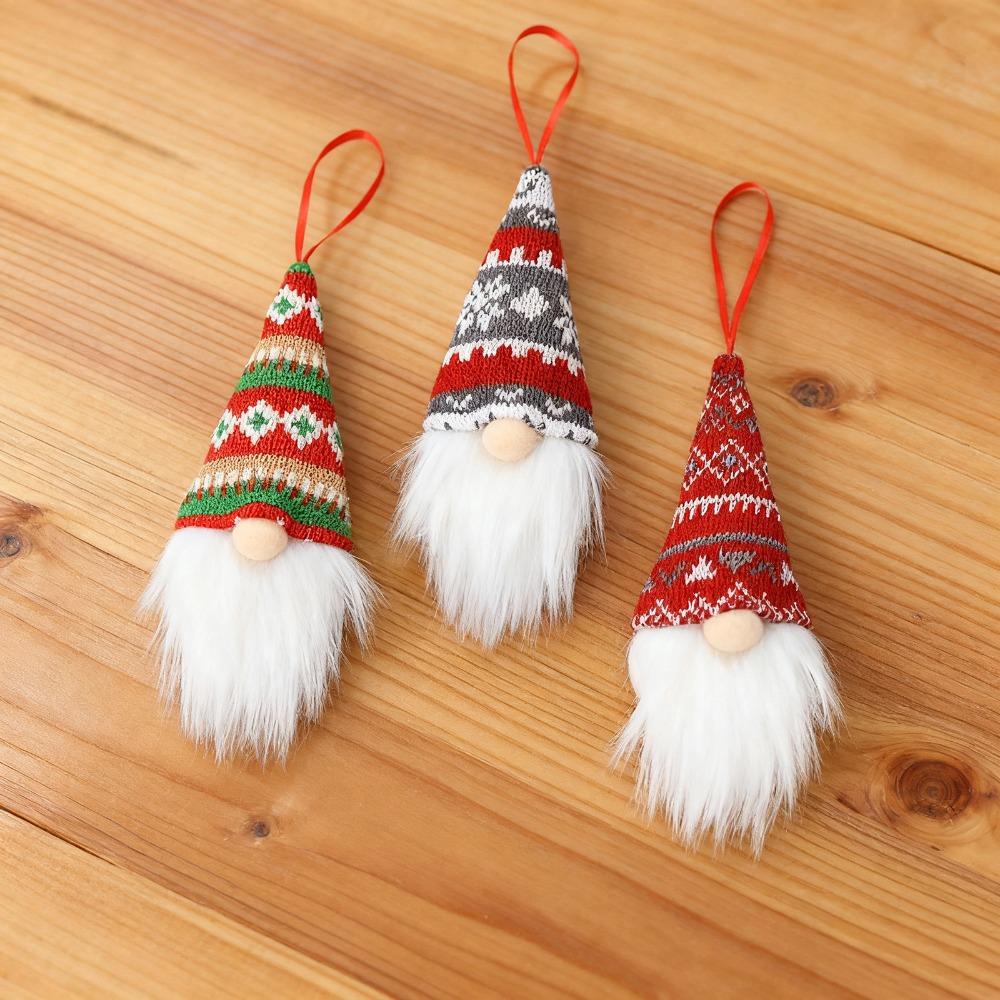 Knitted Fabric Christmas Gnome Ornament Nordic Style Xmas Tree Hanging Home Decor