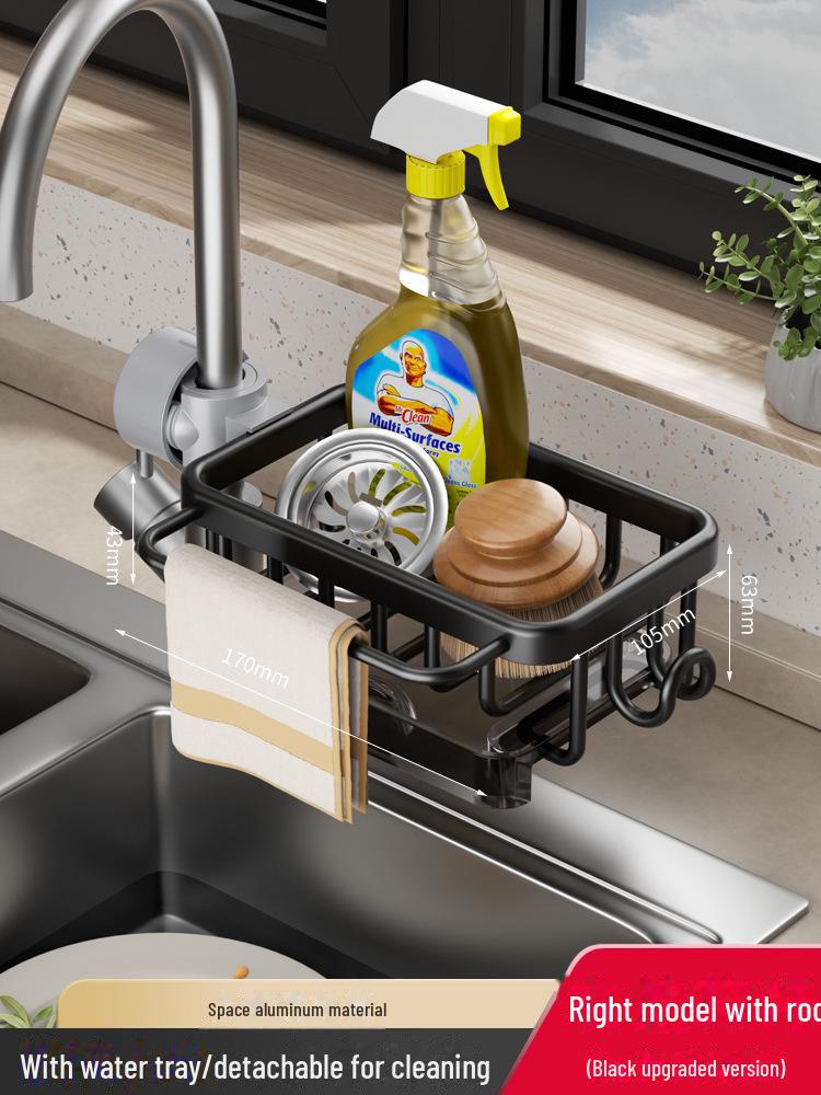 Kitchen Sink Drain Basket and Storage Rack for Dishwashing Essentials