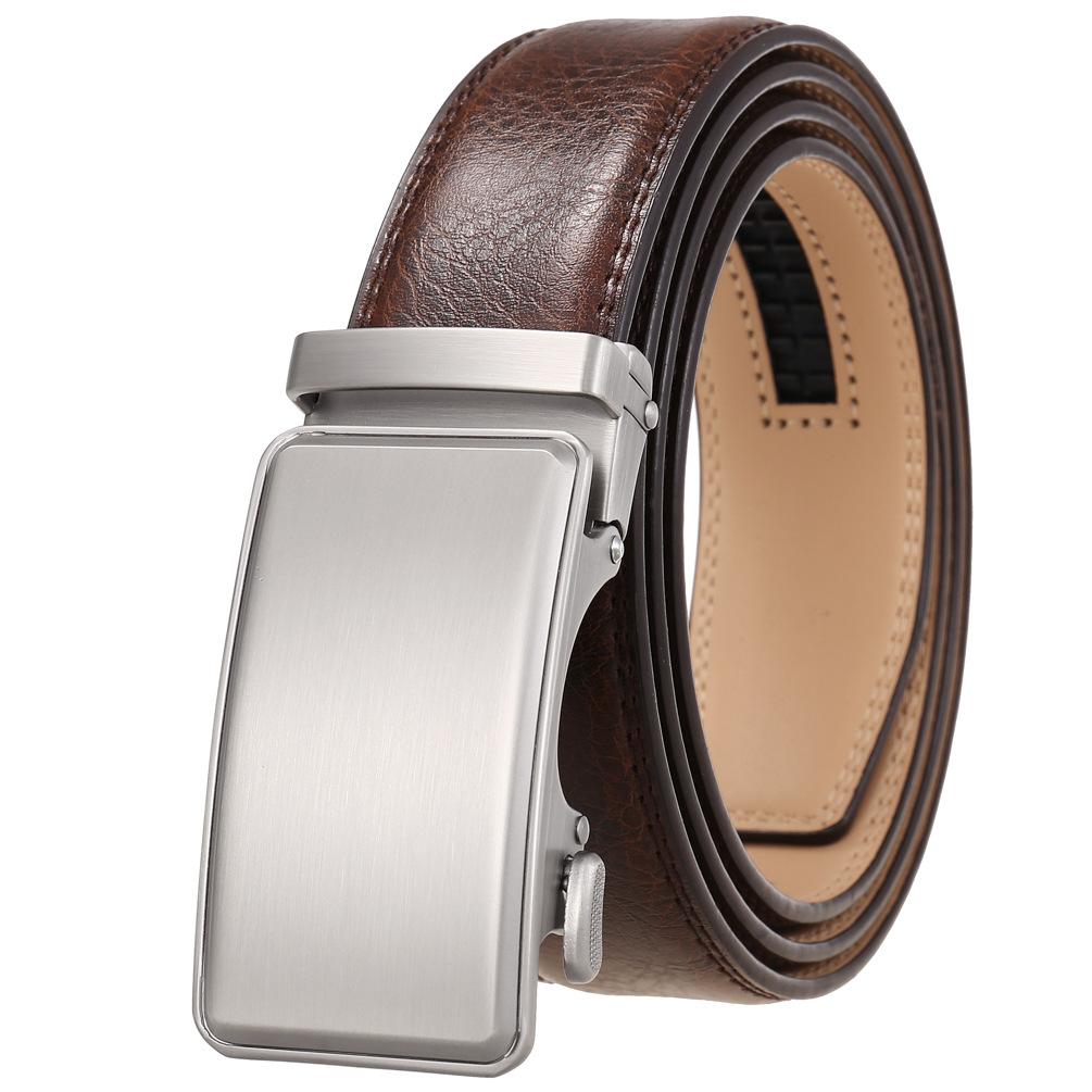 1 шт. Модный ремень, мужской ремень с автоматической пряжкой, ремень из коровьей кожи, двухслойная кожа Ly35-0677-1