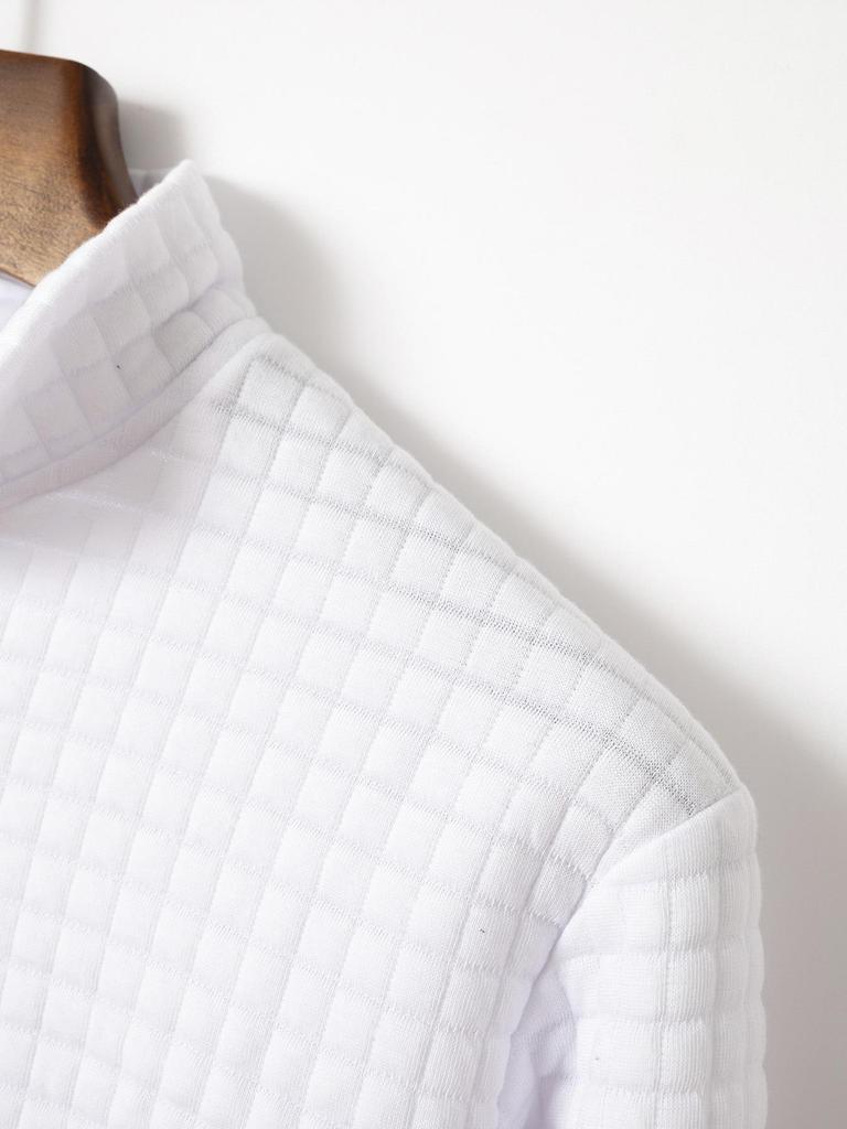 Мужская рубашка-поло в клетку с застежкой-молнией на рукаве - Распродажа весна/осень