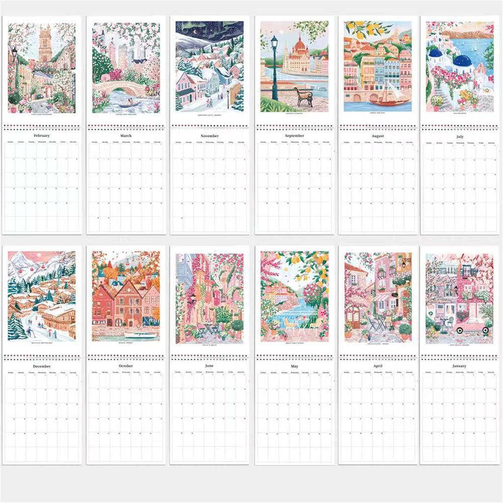 2025 Travel Checklist Calendar Twin-Coil Binding 2025 Monthly Calendar Planner 12 Month from January 2025-December 2025