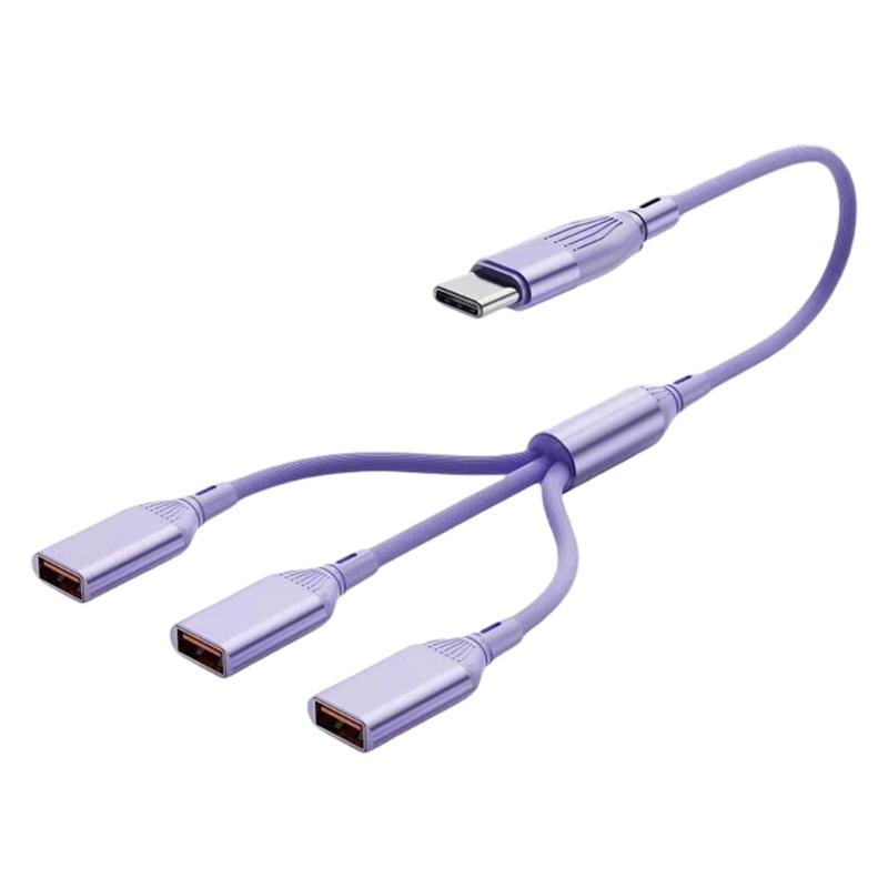 Многопортовый USB2.0 Type C Адаптер 3 Устройства Зарядка Для Компьютера Автомобиля Домашнего Офиса Пластик и Металл