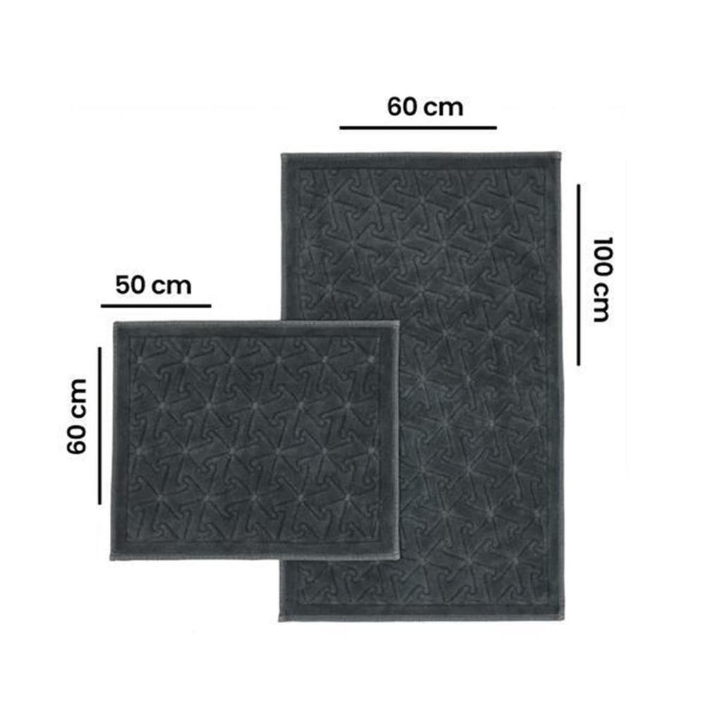 Коврик для ванной Bluenity с крючком Антрацит 50x60 см + 60x100 см