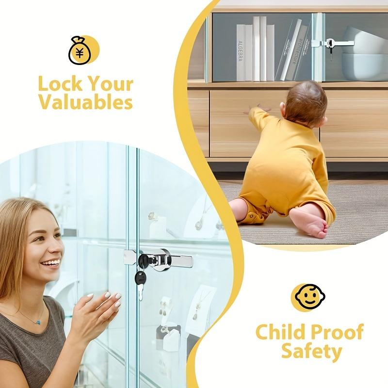 1-5 шт. Замок для раздвижной стеклянной двери с ключом, витрина с хромированной отделкой, защитный раздвижной корпус, замок для стеклянных дверей шкафа с защитой от ударов