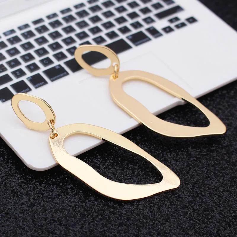 Simple Design Irregular Geometric Earrings For Women Trendy Metal Drop Earrings Pendientes Fashion Jewelry