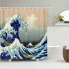 Japanese-style Shower Curtain 3d Ink Painting Bathroom Curtain Waterproof With Hooks 180*240CM Shower Curtain Polyester Fabric