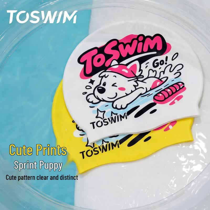 Силиконовая шапочка для плавания TOSWIM "Щенок для спринта"