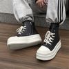 Height-increasing Muffin Thick-soled High-top Board Shoes Men's Couple Canvas American High-street Locomotive Derby Shoes 18456-J
