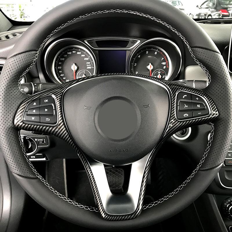 Для Mercedes Benz A B C E GLA CLA GLC GLS GLE V Class W246 W205 C117 X253 W447 Накладка на рамку панели рулевого колеса автомобиля