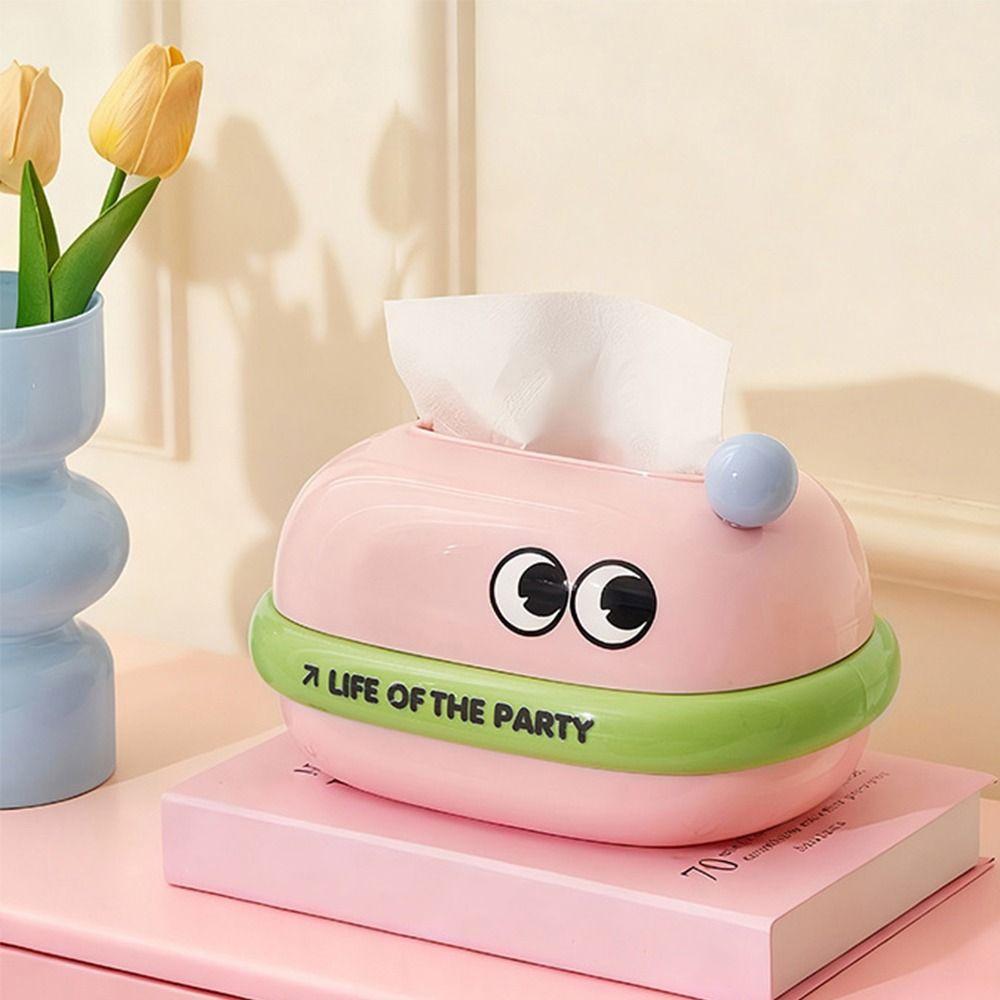 Creative Cartoon Tissue Box Big Eye Built in Spring Desktop Paper Towel Dispenser Reusable Napkin Dispenser Paper Towel Holder