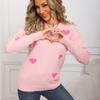 Ladies' Fashionable Heart-shaped Sweater, Loose And Versatile Valentine's Day Knitted Pullover Sweater