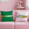 classic restaurant brand Subway Cushion Cover Soft  EasyWash Pillow Case  Versatile for Couch Bed Travel and Office
