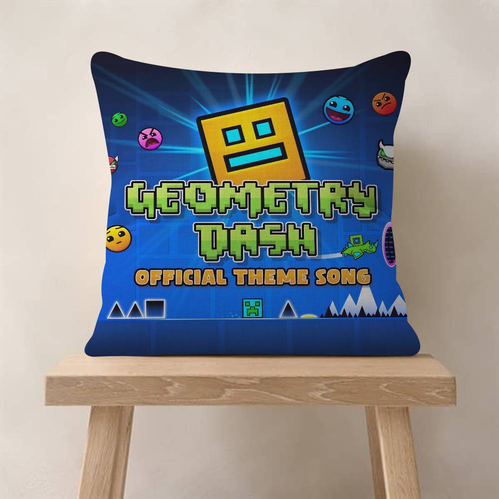 Game Geometry cartoon Dash Pillow Gift Home Office Decoration Bedroom Sofa Car Cushion Cover case 45x45