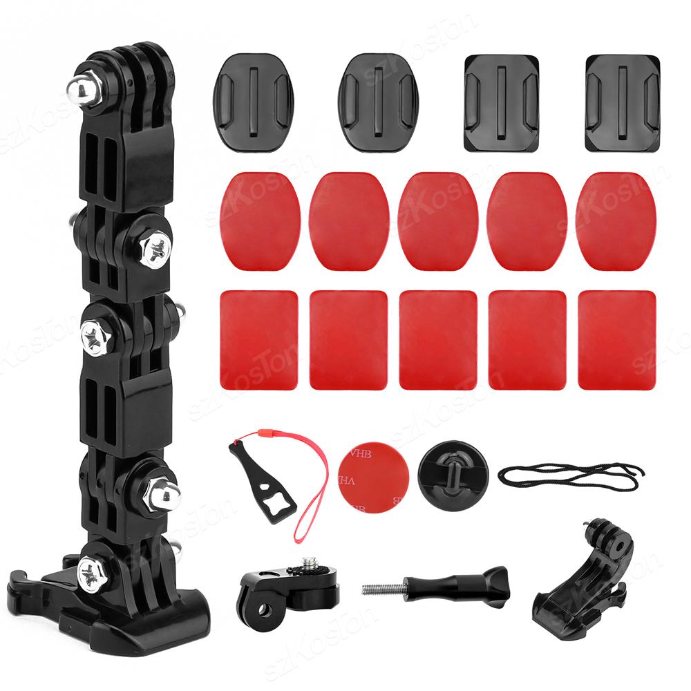 Комплекты креплений на подбородок мотоциклетного шлема для GoPro Hero 13 12 11 10 9 8 7 Black DJI Osmo Action 5 4 3 Insta360 Ace Pro с базами для крепления