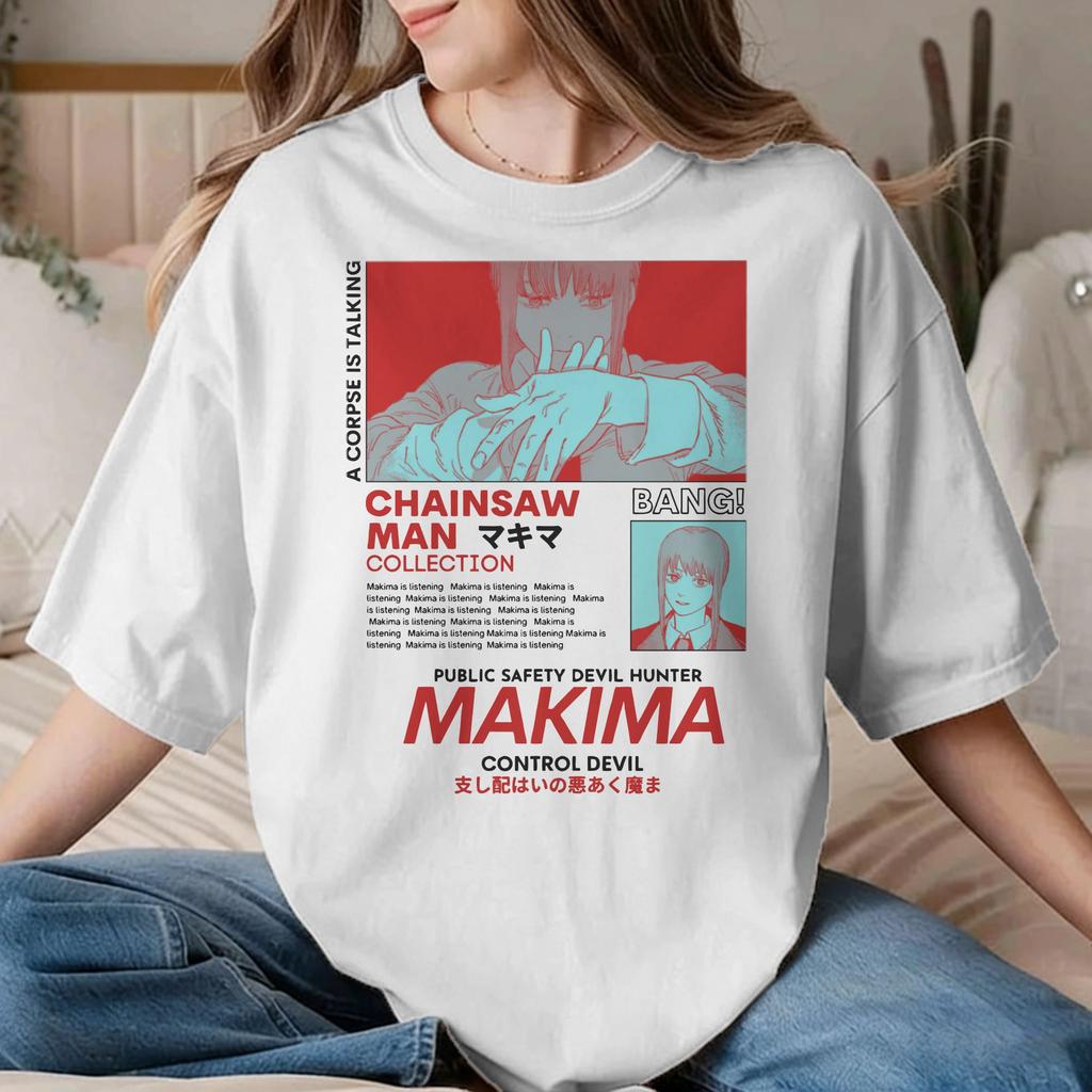 Leisure Power ChainsawUnisexs Anime TShirts Unisex Unisex Round Collar Pure Cotton T Shirt Short Sleeve Tees Plus Size Tops